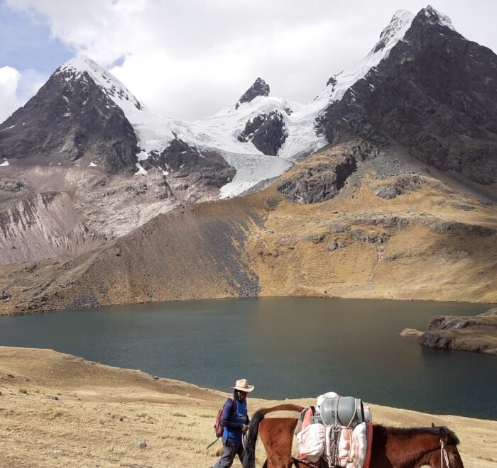 Ausangate Trek 4 Days – hikers walking through snowy trails in Peru