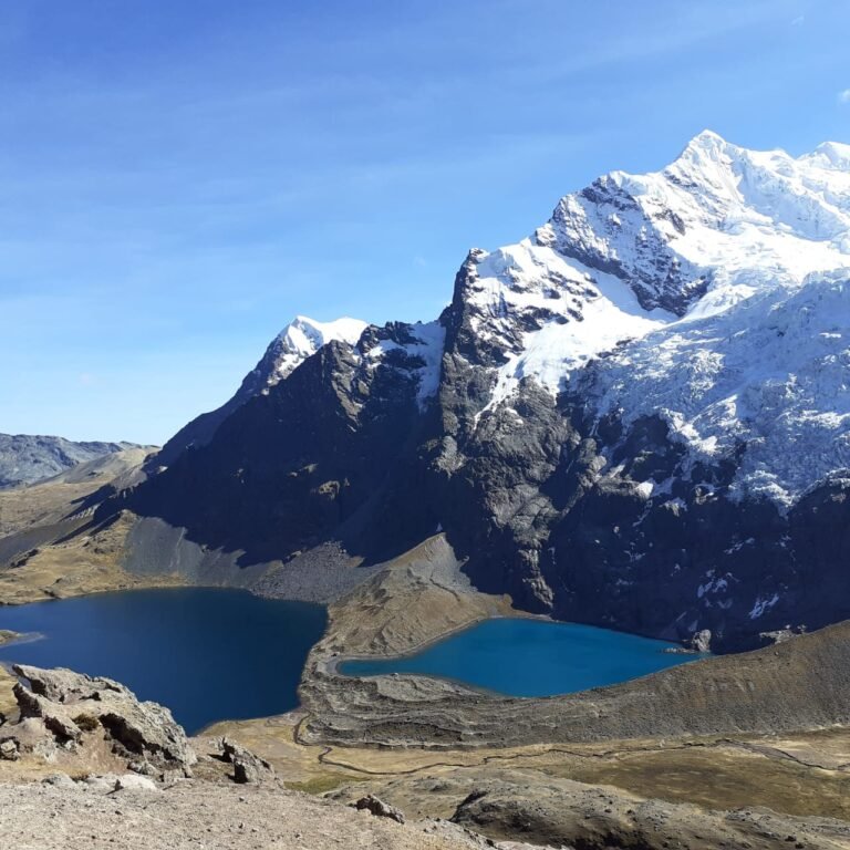 Ausangate Circuit – turquoise lake surrounded by snowy peaks in Peru