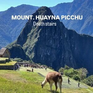 Huayna Picchu Death Stairs steep stone steps on the Huayna Picchu mountain hike above Machu Picchu