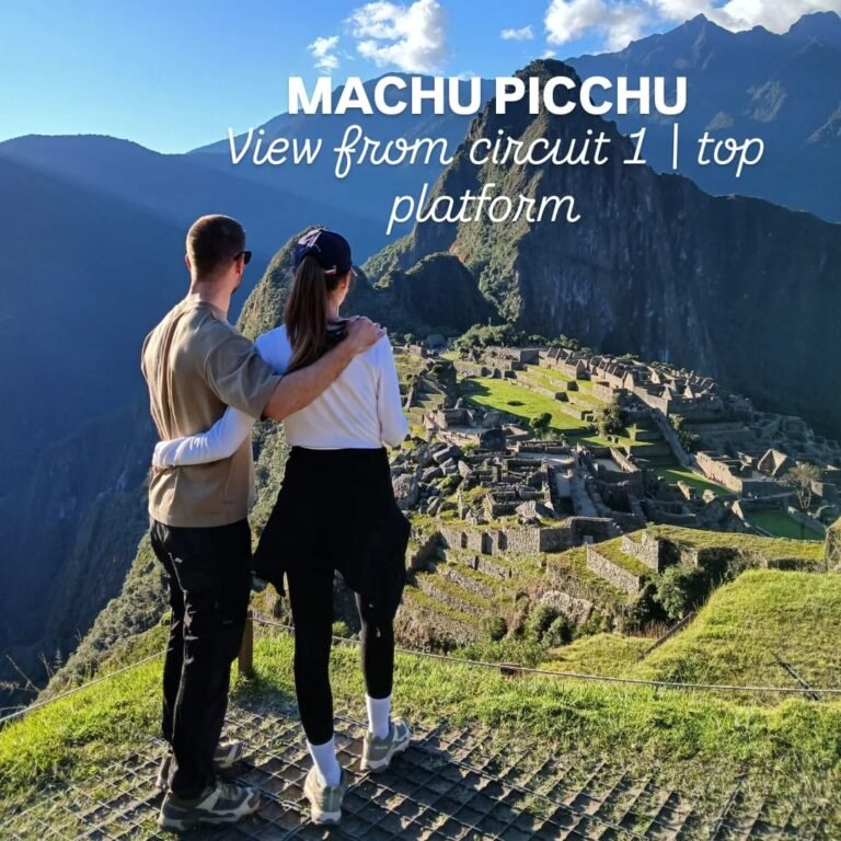 Machu Picchu panoramic view from Circuit 1 top platform classic viewpoint of the Inca citadel
