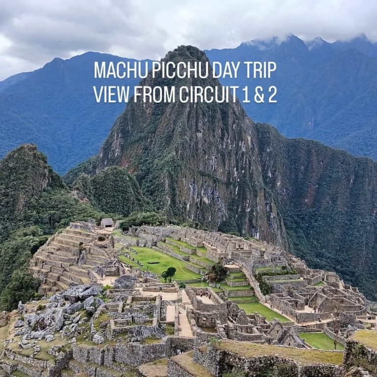 Classic Machu Picchu photo from Circuit 1 and Circuit 2 with entrance to the Inca citadel