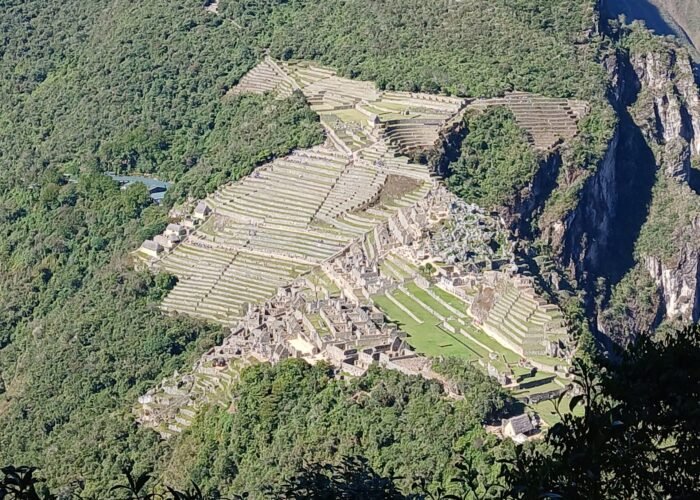 Huayna Picchu mountain overlooking the ancient Inca city of Machu Picchu, Peru