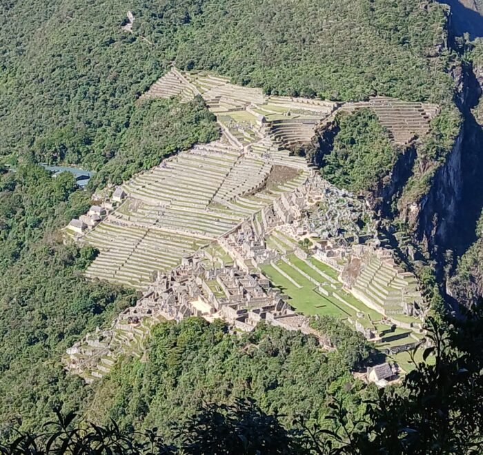 Huayna Picchu mountain overlooking the ancient Inca city of Machu Picchu, Peru