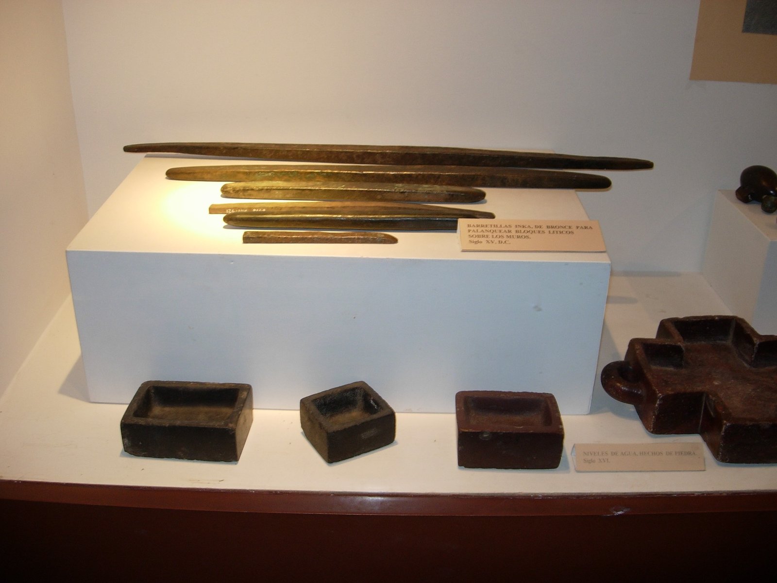 Inka tools displayed inside the Inka Museum in Cusco, Peru.