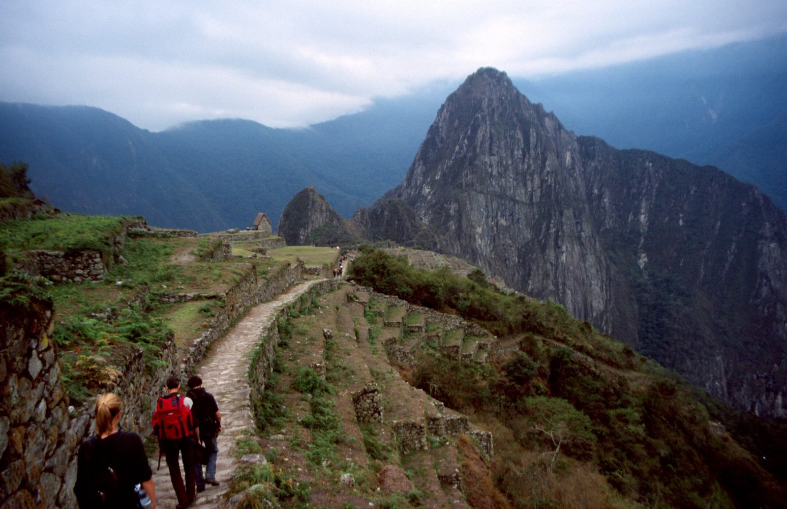Classic Inca Trail Peru Adventure Ancient stone steps on the Classic Inca Trail Peru near Machu Picchu.