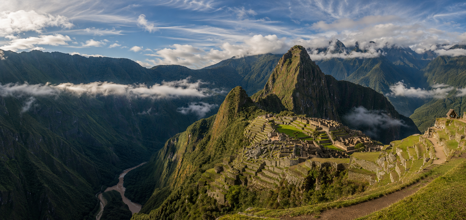 Ancient Inca stone trail maintained through conservation programs.